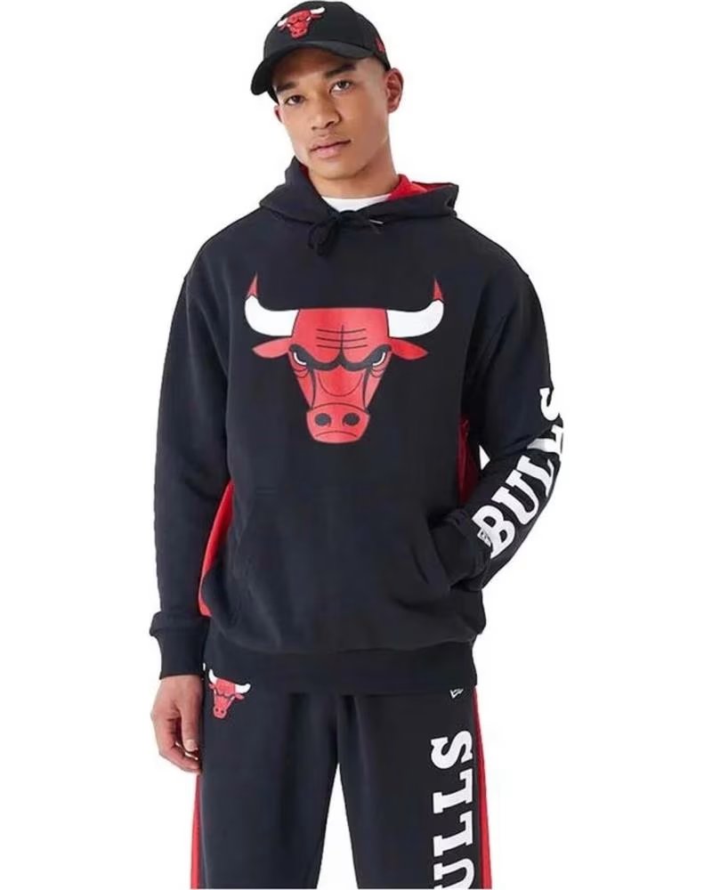 NEW ERA MOLETOM COM CAPUZ NEW ERA CHICAGO BULLS MASCULINO NEGRO