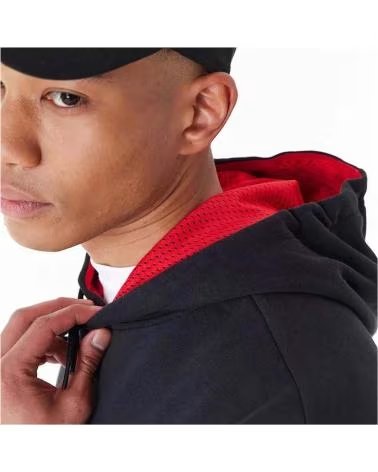 NEW ERA MOLETOM COM CAPUZ NEW ERA CHICAGO BULLS MASCULINO NEGRO