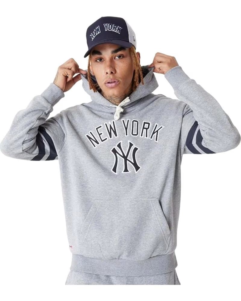 NEW ERA FELPA CON CAPPUCCIO NEW ERA NEW YORK YANKEES GRIGIA DA UOMO GRIS