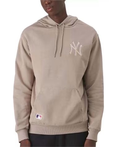 NEW ERA FELPA CON CAPPUCCIO NEW ERA DA UOMO BEIGE BEIGE