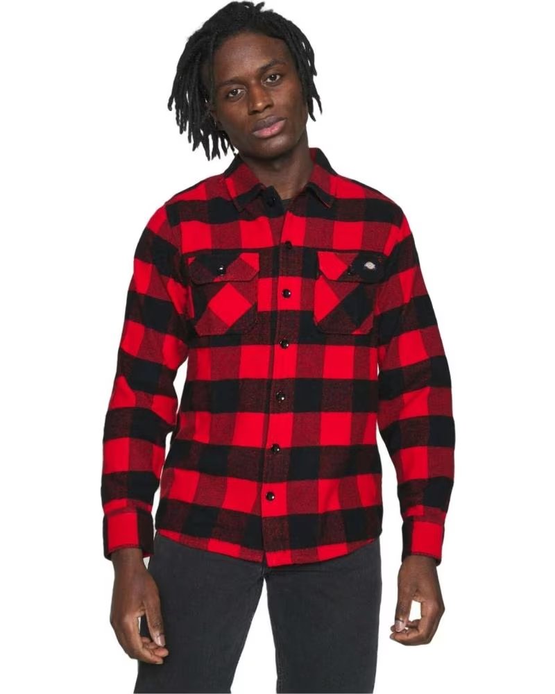 DICKIES CAMICIA IN FLANELLA A QUADRI ROJO