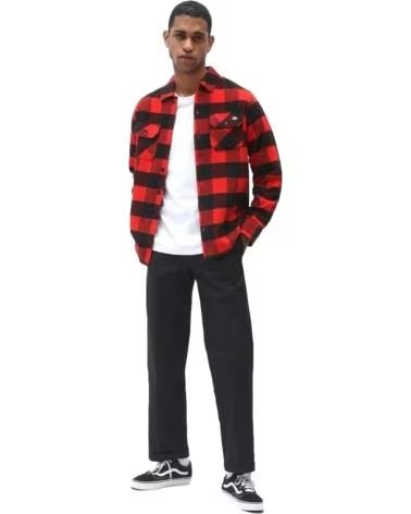 DICKIES CAMICIA IN FLANELLA A QUADRI ROJO