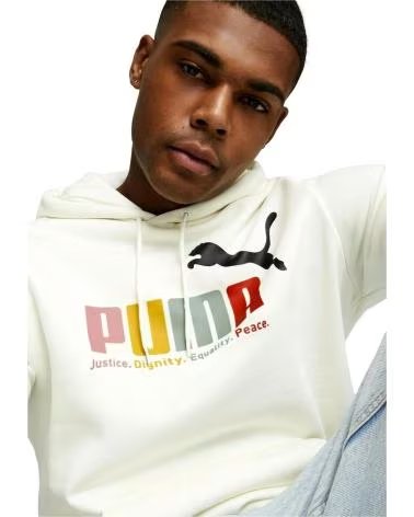 PUMA FELPA CON CAPPUCCIO PUMA DA UOMO BLANCO