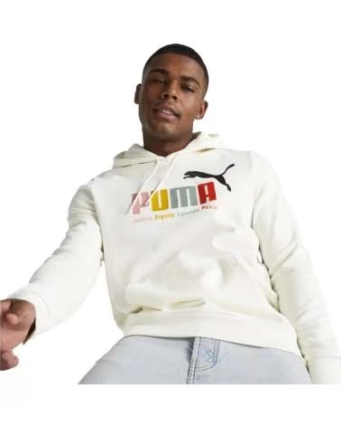 PUMA FELPA CON CAPPUCCIO PUMA DA UOMO BLANCO