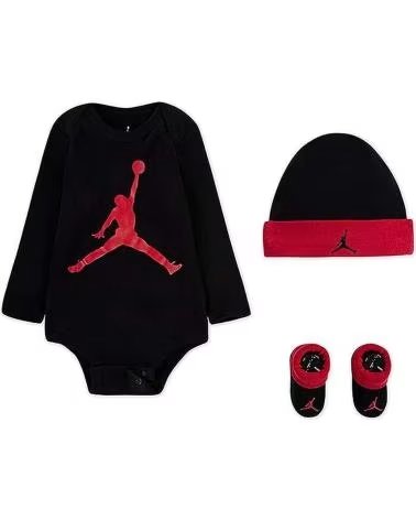NIKE CONJUNTO JORDAN BODY, GORRO E SAPATINHOS PARA BEBÉ MULTICOLOR