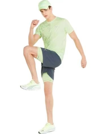 PUMA PANTALONCINO DA RUNNING PUMA DA UOMO VERDE