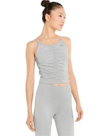 PUMA PUMA TOP DE TIRANTES FRUNCIDO PARA MUJER GRIS GRIS