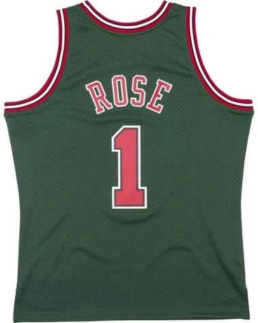 MITCHELL  NESS CAMISA MITCHELL & NESS DERRICK ROSE CHICAGO BULLS HARDWOOD CLASSICS VERDE MASCULINA VERDE