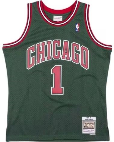 MITCHELL  NESS CAMISA MITCHELL & NESS DERRICK ROSE CHICAGO BULLS HARDWOOD CLASSICS VERDE MASCULINA VERDE
