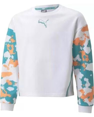PUMA FELPA CON MANICHE CAMOUFLAGE BLANCO