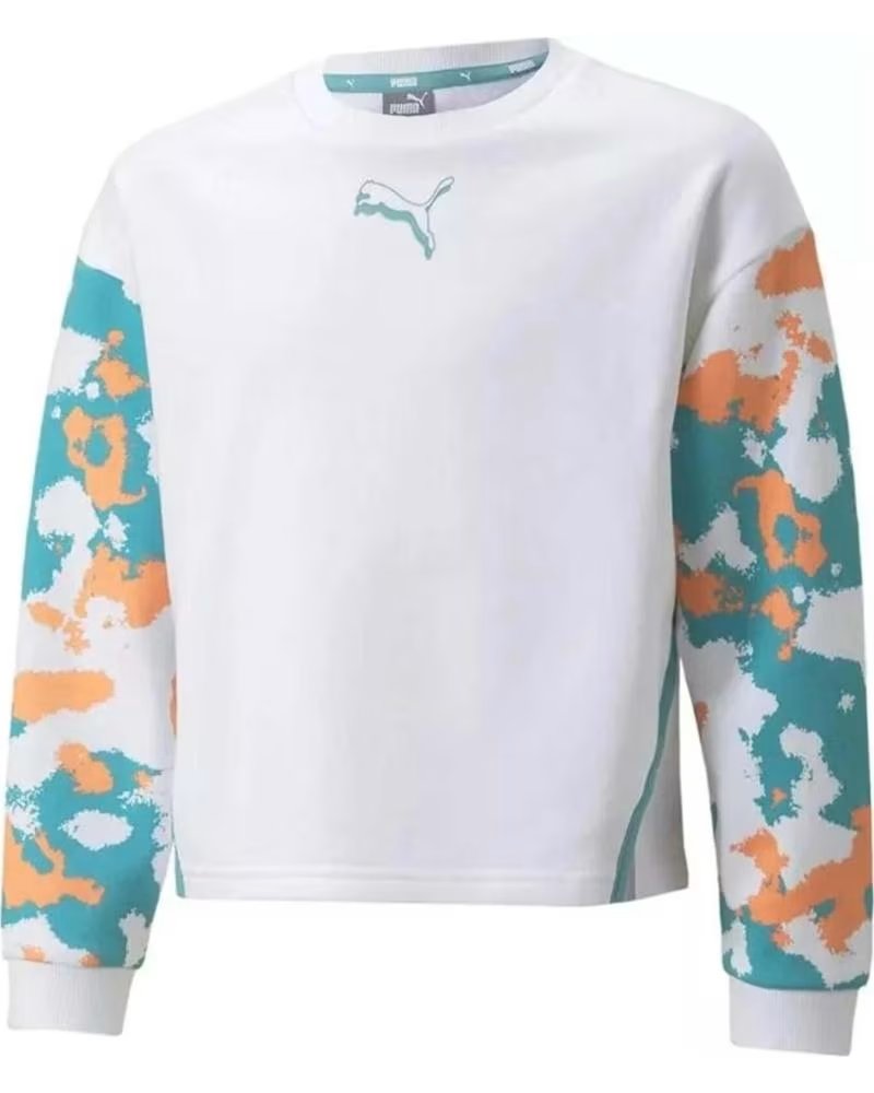 PUMA FELPA CON MANICHE CAMOUFLAGE BLANCO
