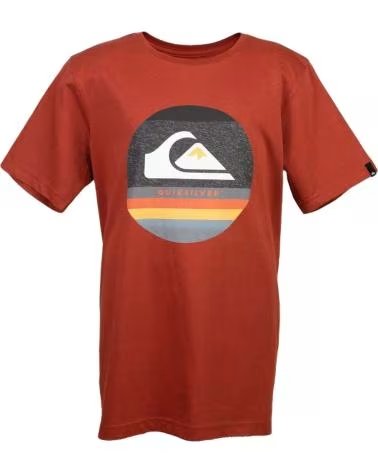 QUIKSILVER T-SHIRT A MANICHE CORTE QUIKSILVER DA UOMO CON LOGO CIRCOLARE ROJO
