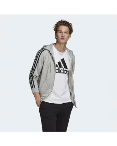 ADIDAS GIACCA CON ZIP ADIDAS ESSENTIALS 3-STRIPES DA UOMO GRIS