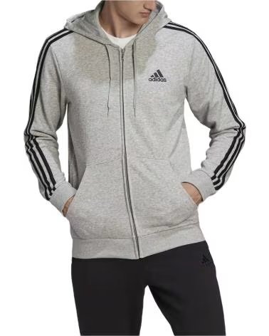 ADIDAS GIACCA CON ZIP ADIDAS ESSENTIALS 3-STRIPES DA UOMO GRIS
