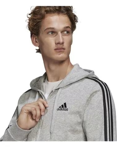ADIDAS GIACCA CON ZIP ADIDAS ESSENTIALS 3-STRIPES DA UOMO GRIS