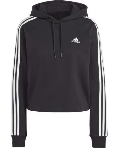ADIDAS MOLETOM ADIDAS FEMININO COM CAPUZ 3 LISTRAS NEGRO