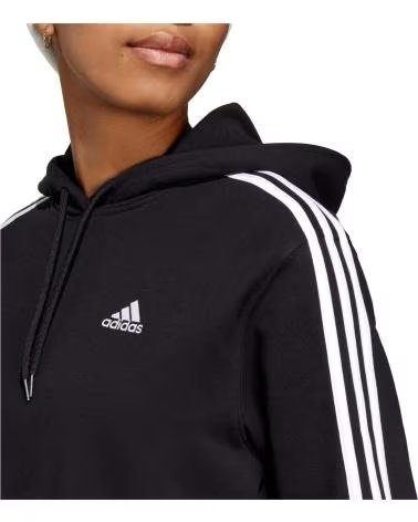 ADIDAS MOLETOM ADIDAS FEMININO COM CAPUZ 3 LISTRAS NEGRO