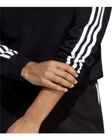 ADIDAS MOLETOM ADIDAS FEMININO COM CAPUZ 3 LISTRAS NEGRO