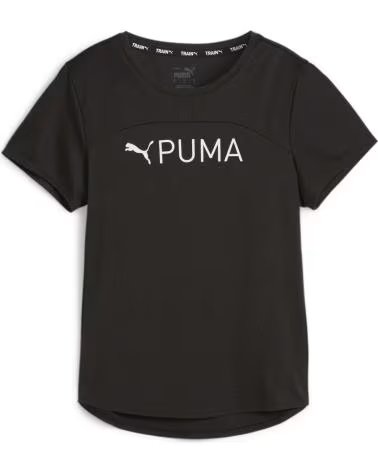 PUMA PUMA FIT LOGO ULTRABREATH T-SHIRT BLACK FOR GIRLS NEGRO