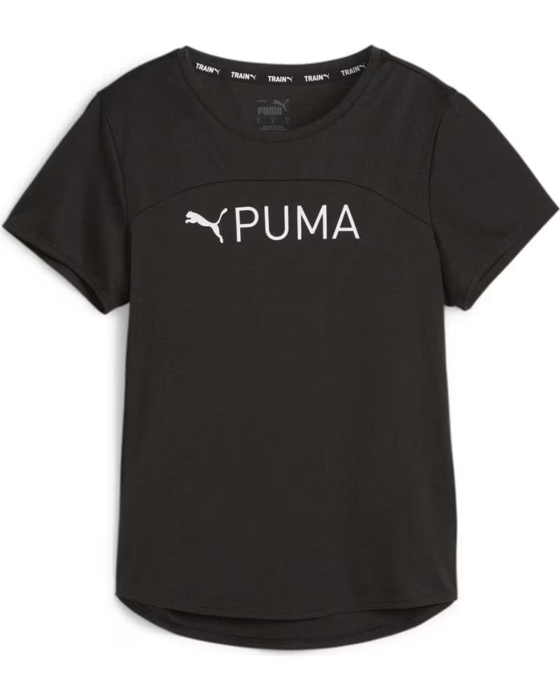 PUMA PUMA FIT LOGO ULTRABREATH T-SHIRT BLACK FOR GIRLS NEGRO
