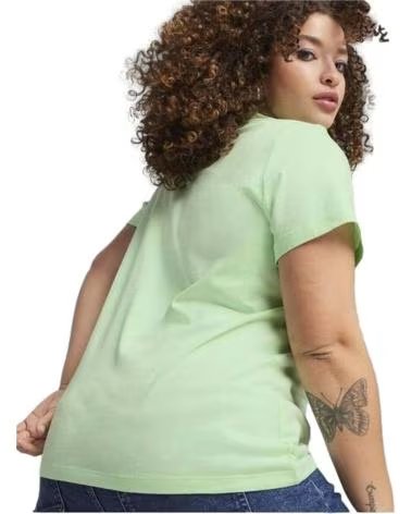 PUMA CAMISETA PUMA ESSENTIALS LOGO MANGA CURTA FEMININA VERDE CLARO VERDE