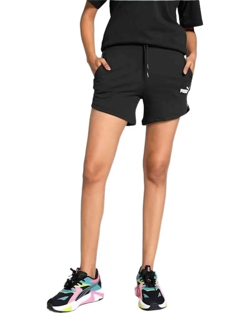 SHORTS PUMA ESS 5 TAPE POUR FEMME NEGRO