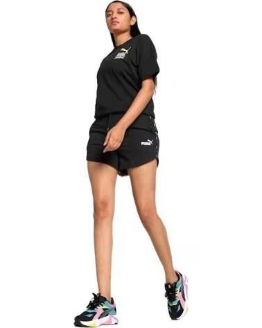 SHORTS PUMA ESS 5 TAPE POUR FEMME NEGRO