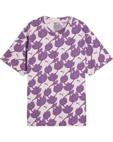 PUMA T-SHIRT PUMA À MANCHES COURTES IMPRIMÉ POUR FEMME MORADO