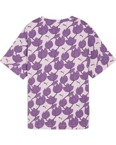PUMA T-SHIRT PUMA À MANCHES COURTES IMPRIMÉ POUR FEMME MORADO