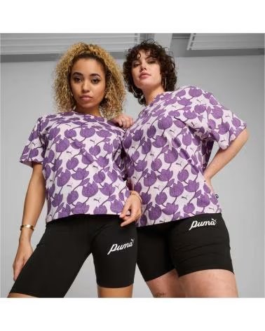 PUMA T-SHIRT PUMA À MANCHES COURTES IMPRIMÉ POUR FEMME MORADO