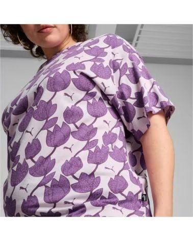 PUMA T-SHIRT PUMA À MANCHES COURTES IMPRIMÉ POUR FEMME MORADO