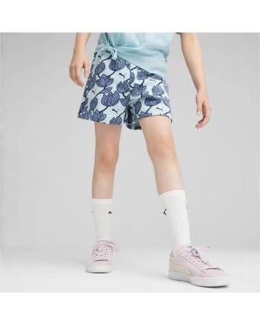 PUMA PUMA SHORTS FÜR KINDER BLAU GEMUSTERT AZUL