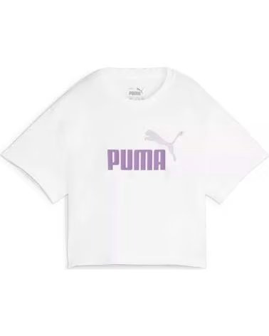PUMA CAMISETA PUMA ESSENTIALS LOGO MANGA CURTA PARA MENINAS BLANCO