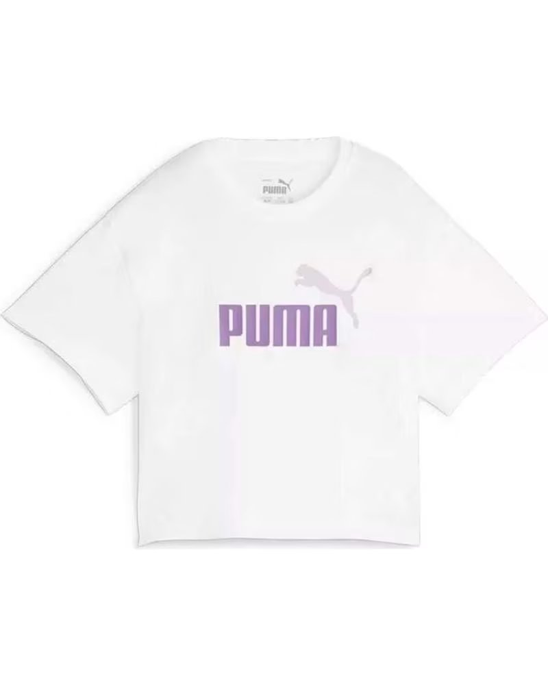 PUMA CAMISETA PUMA ESSENTIALS LOGO MANGA CURTA PARA MENINAS BLANCO