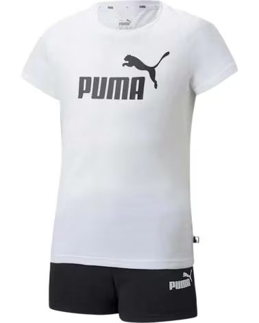 PUMA COMPLETO SPORTIVO PUMA ESSENTIALS BAMBINA BIANCO E NERO MULTICOLOR