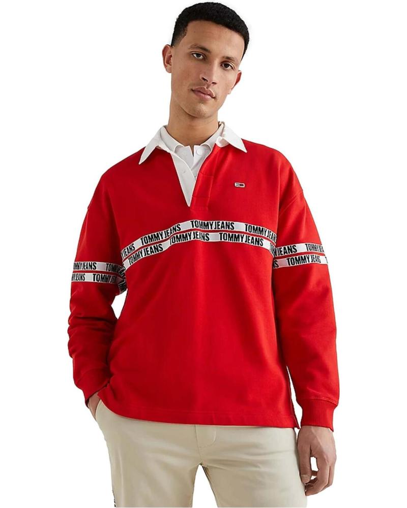 TOMMY JEANS POLO DE MANGA CORTA EN PARA HOMBRE ROJO