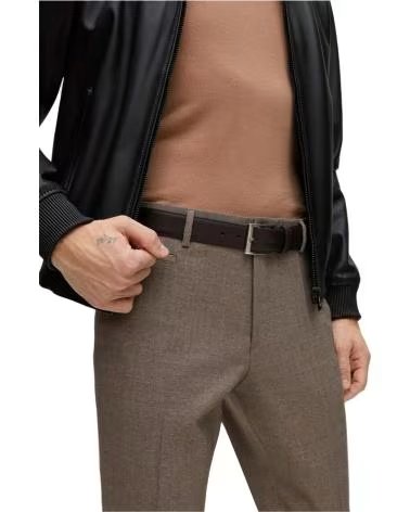 HUGO BOSS HERREN-GÜRTEL AUS LEDER VON HUGO BOSS MIT SILBERNER SCHNALLE MARRON