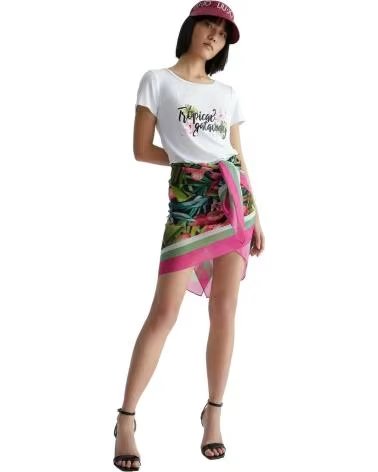 LIU JO CAMISETA LIU JO DE MANGA CURTA FEMININA COM ESTAMPA ´TROPICAL VIBES´ BLANCO
