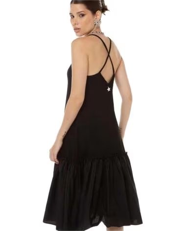 LIU JO VESTIDO NEGRO DE TIRANTES CON VOLANTES LIU JO PARA MUJER NEGRO