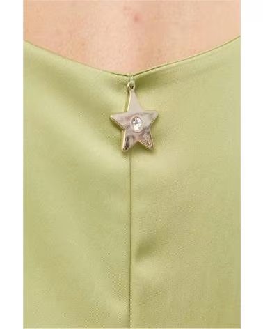 LIU JO VESTIDO MIDI CON DETALLE DE ESTRELLA VERDE