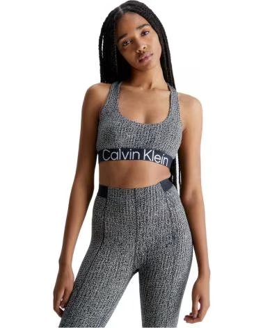 CALVIN KLEIN TOP DEPORTIVO CON BANDA LOGOTIPADA GRIS