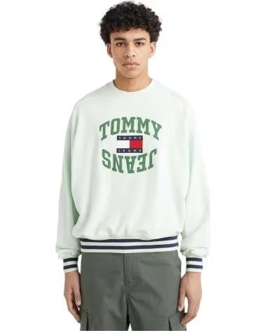 TOMMY JEANS FELPA TOMMY JEANS DA UOMO IN VERDE VERDE