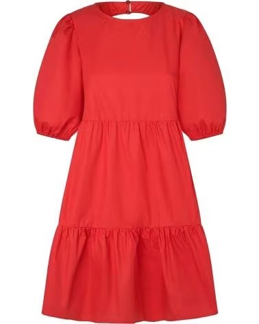 PEPE JEANS VESTIDO ROJO DE MANGA ABULLONADA PEPE JEANS PARA MUJER ROJO