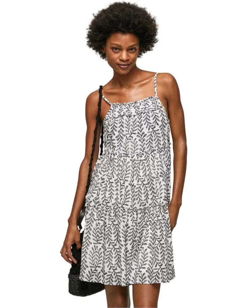 PEPE JEANS VESTITO CON SPALLINE E STAMPA FLOREALE PEPE JEANS MULTICOLOR