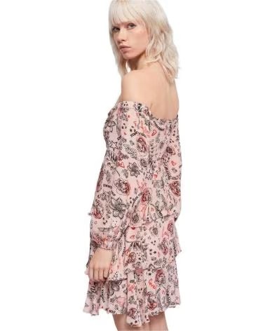 DENNY ROSE VESTIDO DENNY ROSE ESTAMPADO OMBRO A OMBRO MANGA LONGA FEMININO MULTICOLOR