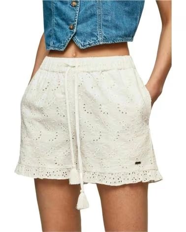 PEPE JEANS PEPE JEANS PANTALÓN CORTO ENCAJE BLANCO MUJER BLANCO