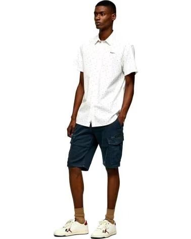 PEPE JEANS PEPE JEANS WEISSES KURZARMHEMD FÜR HERREN BLANCO