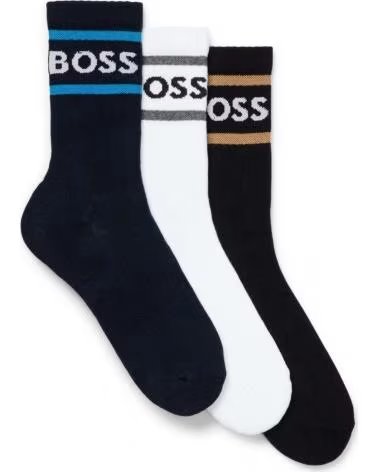 HUGO BOSS PACK COM 3 MEIAS BOSS MASCULINAS MULTICOLOR