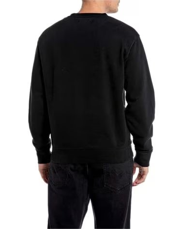REPLAY REPLAY SWEATSHIRT MIT RENN-PATCHES FÜR HERREN NEGRO