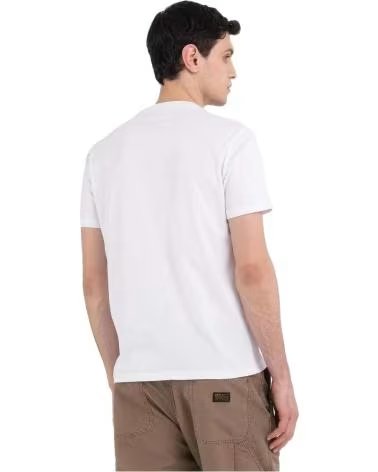 REPLAY REPLAY HERREN T-SHIRT MIT KURZEN ÄRMELN UND DINOSAURIER-AUFDRUCK BLANCO